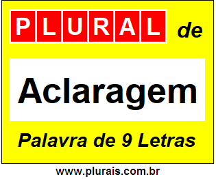 Plural de Aclaragem