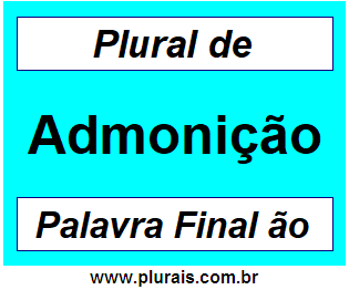 Plural de Admonição