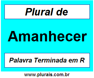 Plural de Amanhecer