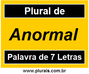 Plural de Anormal