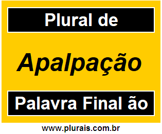 Plural de Apalpação