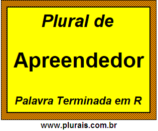 Plural de Apreendedor