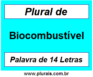 Plural de Biocombustível