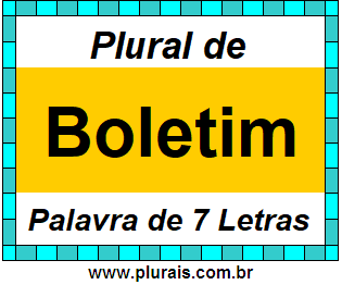 Plural de Boletim