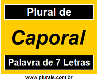 Plural de Caporal