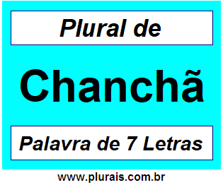 Plural de Chanchã