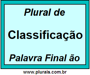 Plural de Classificação