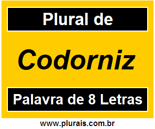 Plural de Codorniz