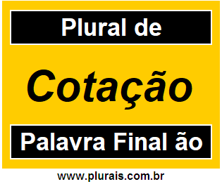 Plural de Cotação