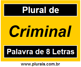 Plural de Criminal