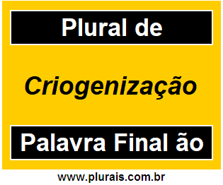 Plural de Criogenização