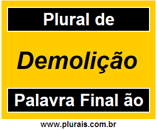 Plural de Demolição