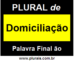 Plural de Domiciliação