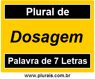 Plural de Dosagem