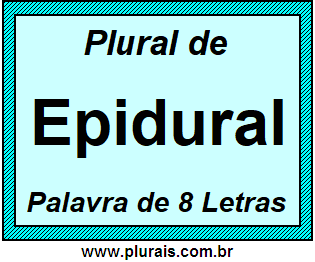 Plural de Epidural