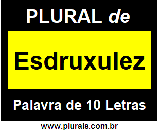 Plural de Esdruxulez