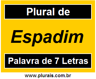 Plural de Espadim