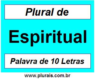 Plural de Espiritual