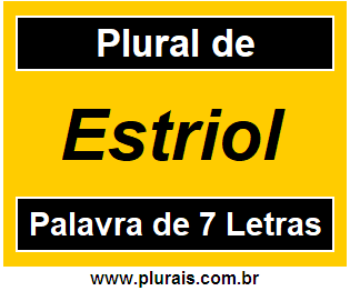 Plural de Estriol