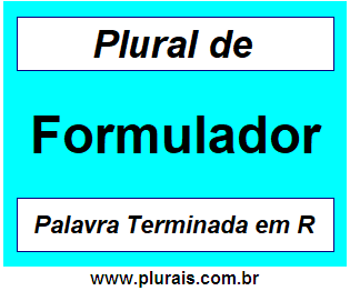 Plural de Formulador