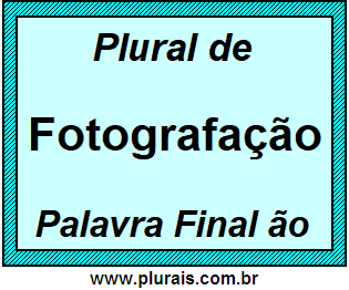 Plural de Fotografação