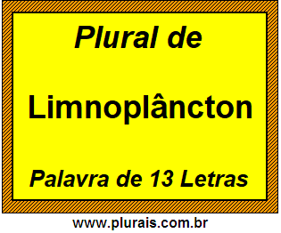 Plural de Limnoplâncton