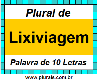 Plural de Lixiviagem