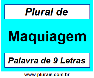 Plural de Maquiagem