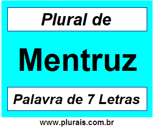 Plural de Mentruz