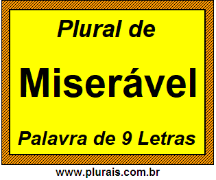 Plural de Miserável