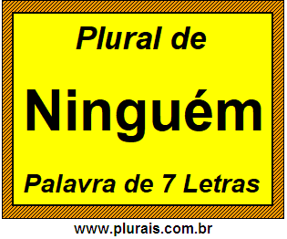 Plural de Ninguém