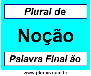 Plural de Noção