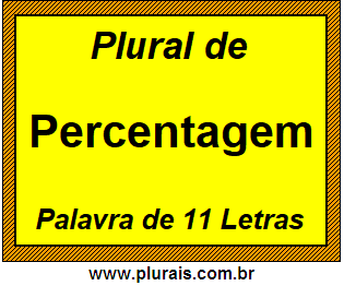 Plural de Percentagem