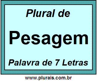 Plural de Pesagem