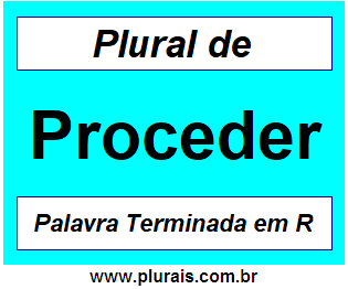 Plural de Proceder