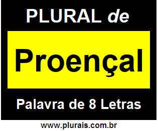 Plural de Proençal