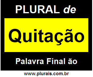 Plural de Quitação