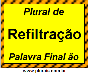 Plural de Refiltração