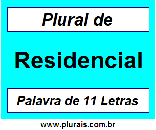 Plural de Residencial