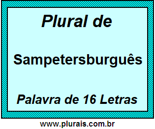 Plural de Sampetersburguês