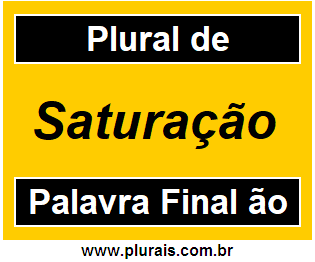 Plural de Saturação