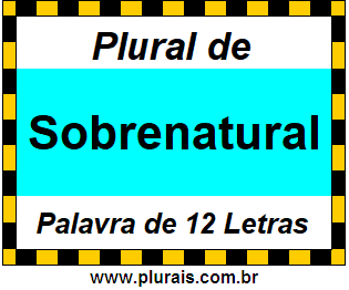 Plural de Sobrenatural