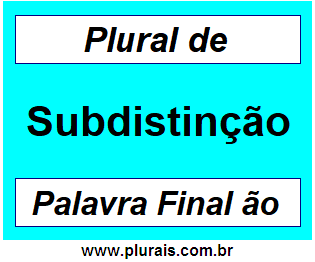 Plural de Subdistinção