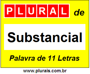 Plural de Substancial