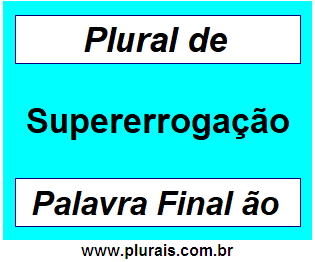 Plural de Supererrogação