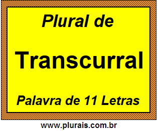 Plural de Transcurral