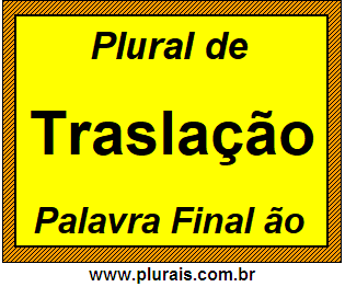 Plural de Traslação